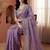 Lavender embellished embroidered  chiffon heavy work fashion saree