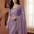 Lavender embellished embroidered  chiffon heavy work fashion saree