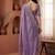 Lavender embellished embroidered  chiffon heavy work fashion saree