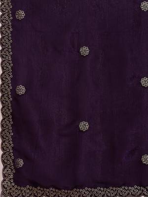 Purple embellished zari tissue designer saree 5
