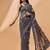 Grey embellished beads and stones saree