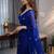 Blue embroidered poly georgette saree