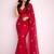 Red embroidered poly georgette saree