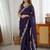 Purple embroidered border saree