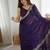 Purple embroidered border saree