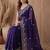Purple embroidered tissue saree