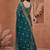 Teal embellished embroidered tissue heavy work fashion saree