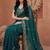 Teal embellished embroidered tissue heavy work fashion saree