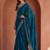 Teal embroidered tissue saree