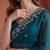 Teal embroidered tissue saree