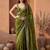 Olive embroidered tissue saree