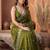 Olive embroidered tissue saree