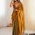 Gold embellished sequinned satin designer saree