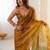 Gold embellished sequinned satin designer saree