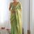 Lime embellished sequinned satin designer saree