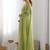 Lime embellished sequinned satin designer saree