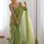 Lime embellished sequinned satin designer saree