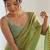 Lime embellished sequinned satin designer saree