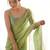 Lime embellished sequinned satin designer saree