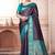 Navy blue woven design zari embroidered kanjeevaram saree