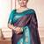 Navy blue woven design zari embroidered kanjeevaram saree