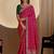 Magenta bandhani embroidered silk blend designer saree