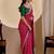 Magenta bandhani embroidered silk blend designer saree