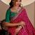 Magenta bandhani embroidered silk blend designer saree