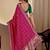 Magenta bandhani embroidered silk blend designer saree