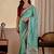 Teal bandhani zari silk blend designer saree