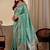 Teal bandhani zari silk blend designer saree