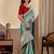 Teal bandhani zari silk blend designer saree