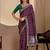 Purple bandhani zari silk blend designer saree
