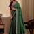 Green bandhani zari silk blend designer saree