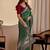 Green bandhani zari silk blend designer saree