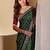 Green bandhani zari silk blend designer saree