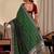 Green bandhani zari silk blend designer saree