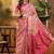 Pink floral woven design zari organza patola saree