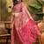 Pink floral woven design zari organza patola saree