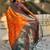 Orange women woven design kanjeevaram saree