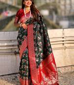 Green woven design zari kanjeevaram saree