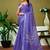 Violet checked zari  linen ready to wear saree