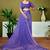 Violet checked zari  linen ready to wear saree