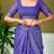 Violet checked zari  linen ready to wear saree