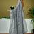 Grey ethnic motifs zari  linen ready to wear saree