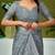 Grey ethnic motifs zari  linen ready to wear saree