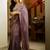 Lavender embellished zari net heavy work saree