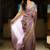 Lavender embellished zari net heavy work saree