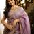 Lavender embellished zari net heavy work saree