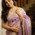 Lavender embellished zari net heavy work saree